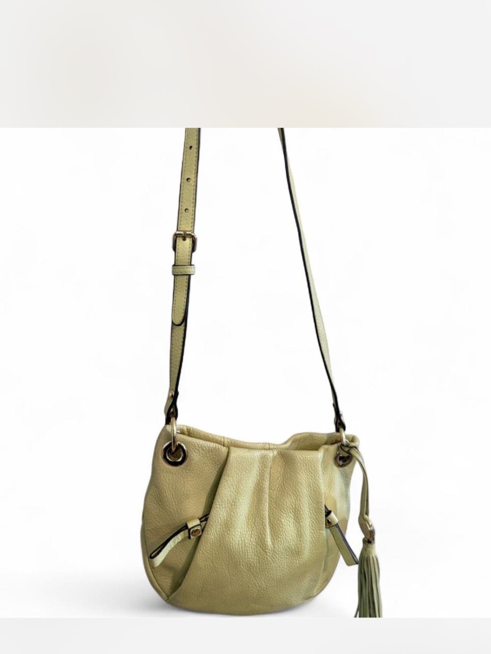Women's VINCE CAMUTO pistachio Leather Shoulder Bag with Tassel - Picture 8 of 8
